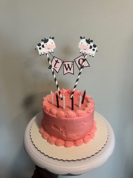 Moo moo I’m two birthday party for my toddler girl! I ordered a $15 cake from Walmart and decorated it myself so simply! Such a cute cow cake topper! 

#LTKfamily #LTKkids #LTKparties