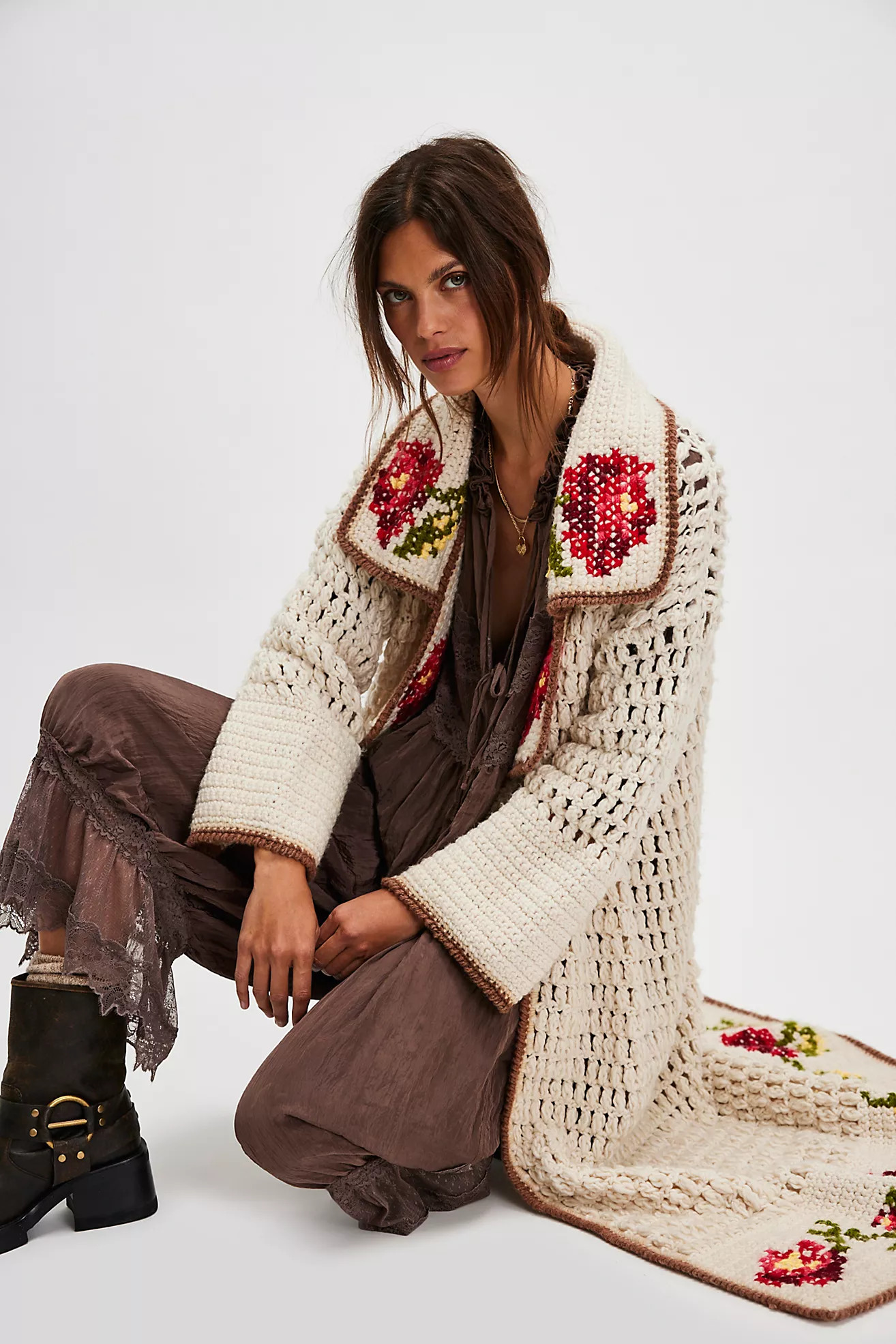 FP One Brinley Crochet Maxi Cardi | Free People (Global - UK&FR Excluded)