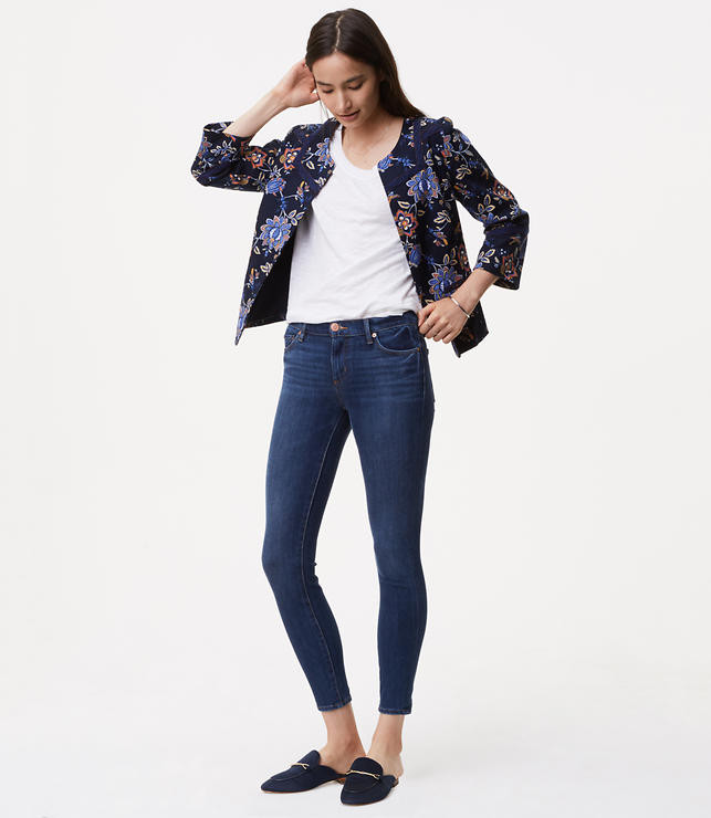 Petite Performance Denim Leggings in Vivid Dark Indigo Wash | LOFT