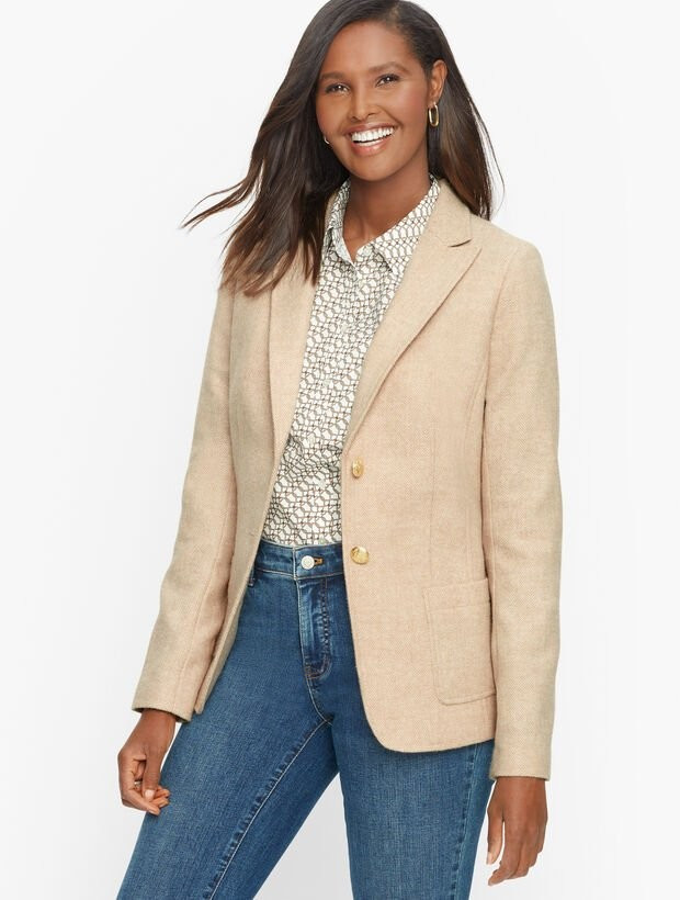 Classic Shetland Blazer - Bicolor Herringbone | Talbots