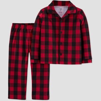 Toddler Boys' Buffalo Check & All Doors Coat Pajama Set - Just One You® made by carter's Red | Target
