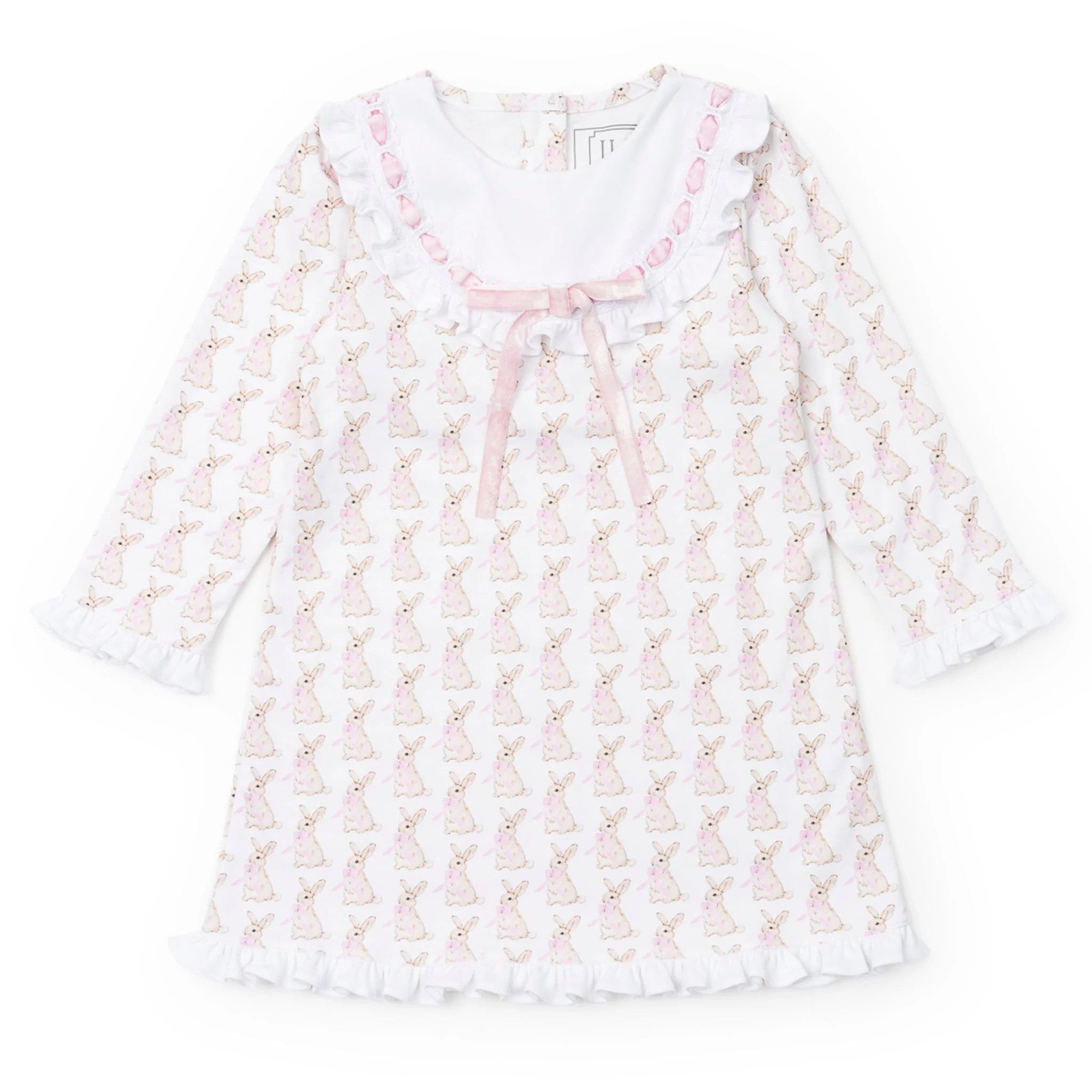 Emersyn Girls' Dress - Easter Bunnies Pink | Lila and Hayes