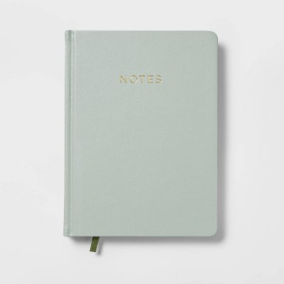 College Ruled Journal 7.75"x5.5" Faux Leather Sage - Threshold™: Lined Notebook, Hard Cover, 120 Pages, Acid-Free Paper | Target