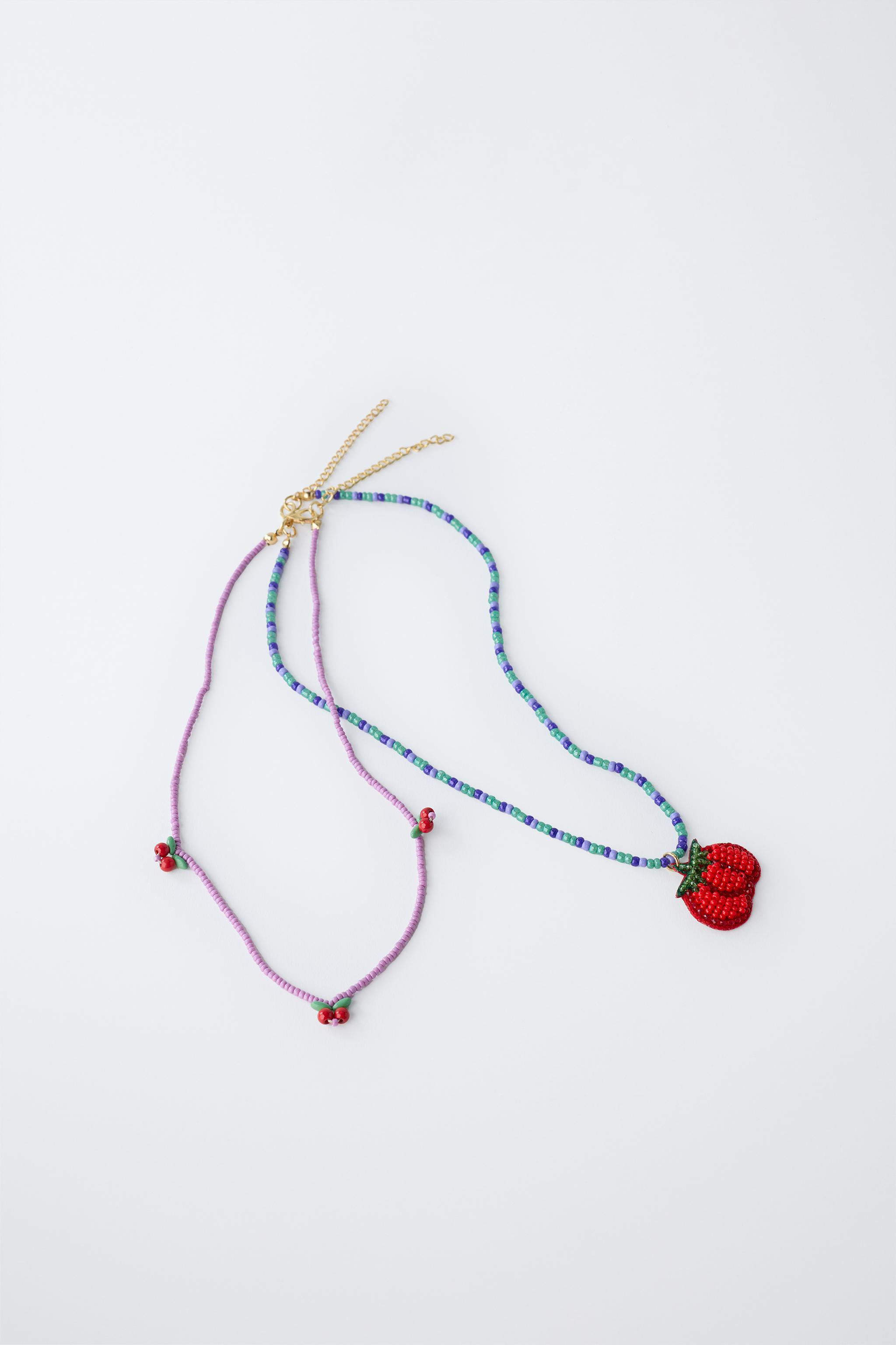 PACK OF TWO TOMATO BEAD NECKLACES | Zara US