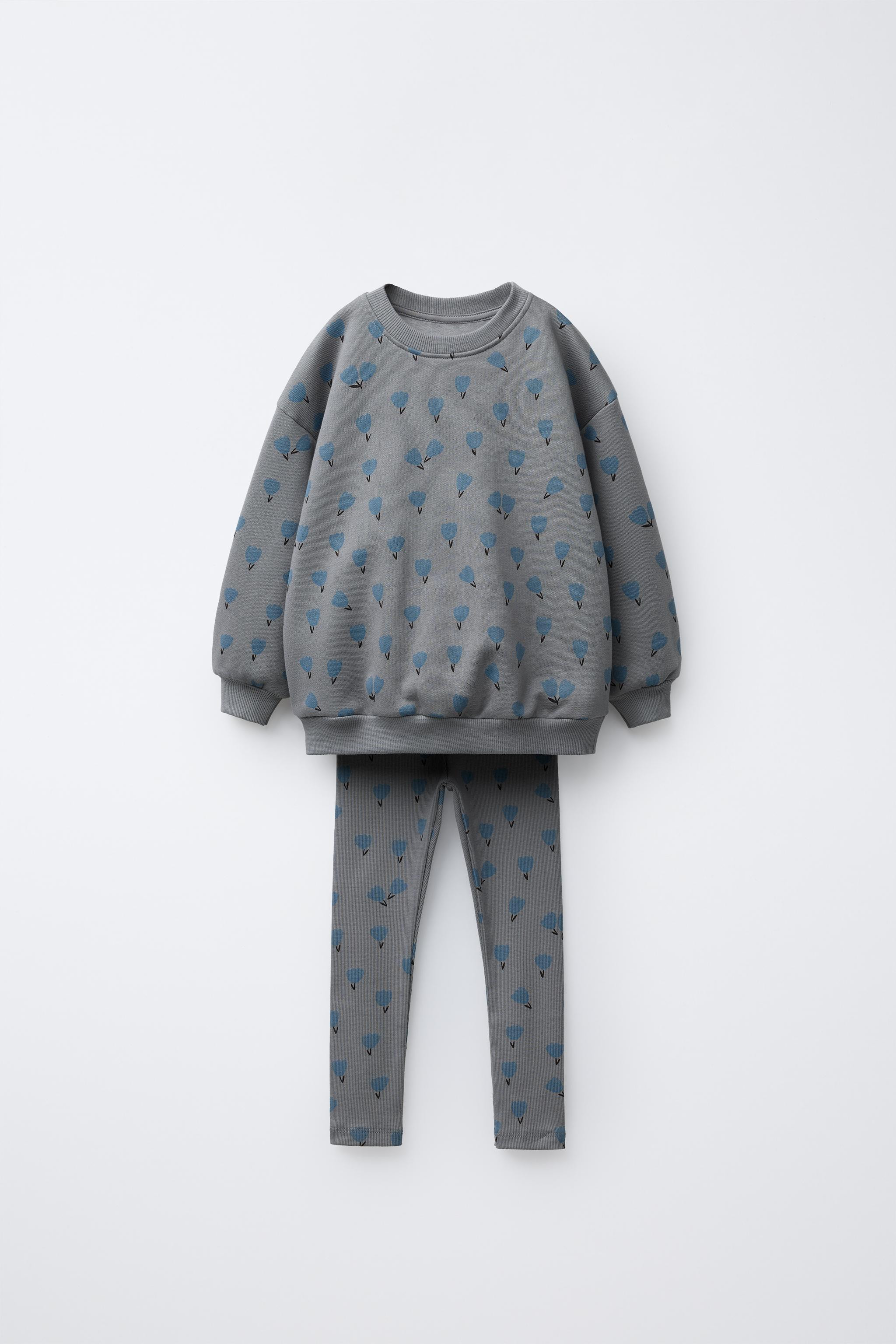 PRINTED RIB SWEATSHIRT AND LEGGING SET$ 32.90 Blue gray OcherBlue gray | 6061/711/819Add to cartA... | Zara US