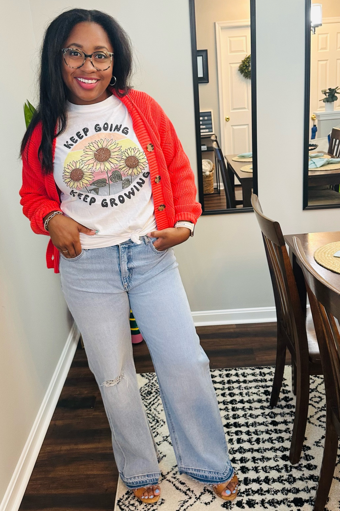 Teacher Outfit #5 ✏️ Wide leg jeans paired with an inspirational shirt! Can you wear jeans at your school? Teachers save 15% at Loft until August 20th !

#LTKBacktoSchool #LTKsalealert