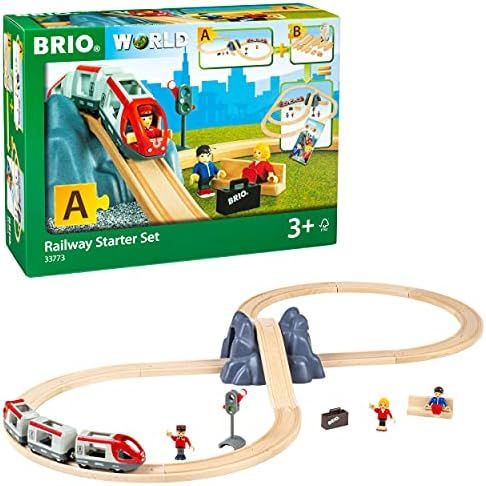 BRIO World - 33773 Railway Starter Set | 26 Piece Toy Train with Accessories and Wooden Tracks fo... | Amazon (US)