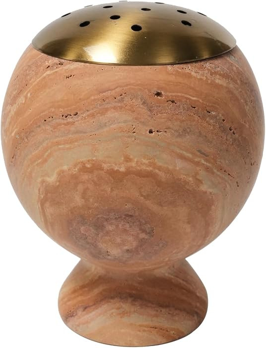 Natural Marble Incense Burner 4.2\u201d Multi-Purpose Holder with Brass Accents, for Cones/Coils/... | Amazon (US)