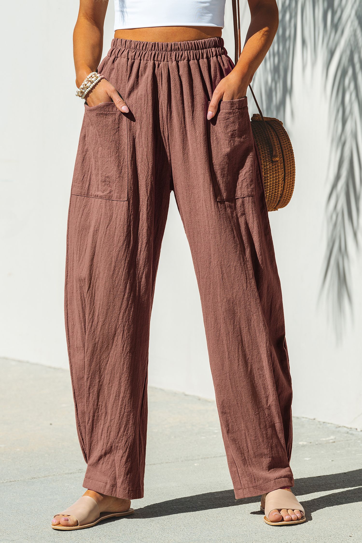 Maroon High Waist Tapered Pants | Cupshe US