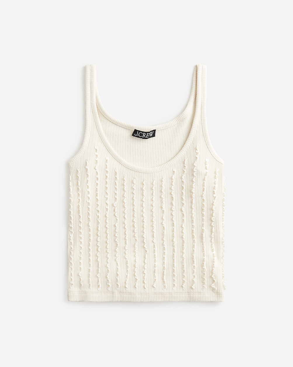 Embellished vintage rib tank top | J. Crew US