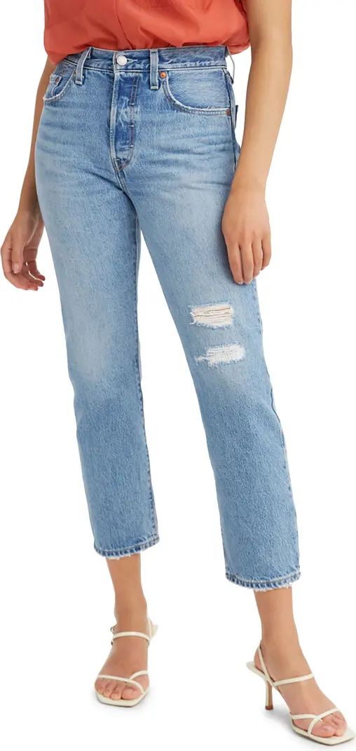 501® Distressed Crop Jeans | Nordstrom
