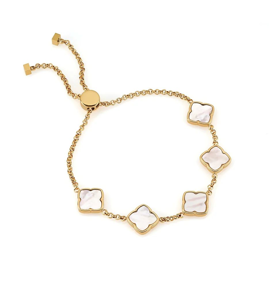 Multi Pearl Clover Bracelet (Gold) | Abbott Lyon