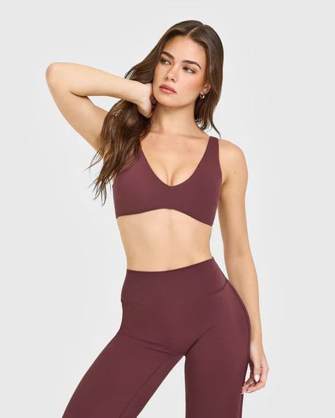 SoftMotion™ Scoop Back Bralette with White Logo 
 Velvet Mocha | Oner Active (UK / US)