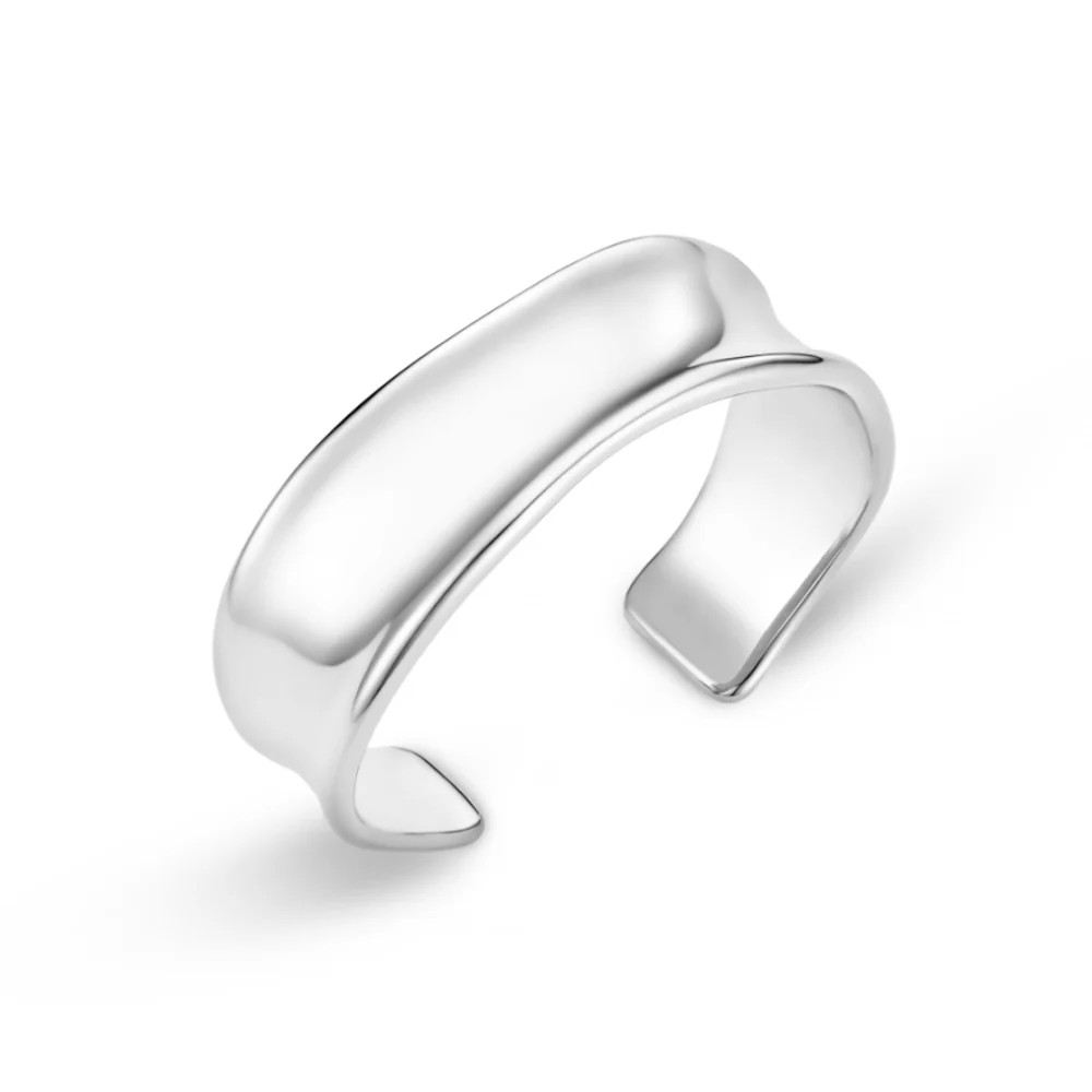 LUXE Polished Molten Bangle Silver | Orelia