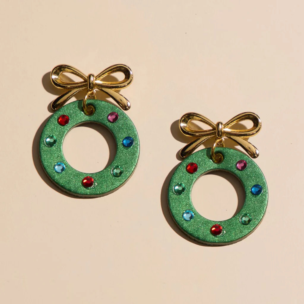 Holiday Wreath Earrings | Nickel and Suede