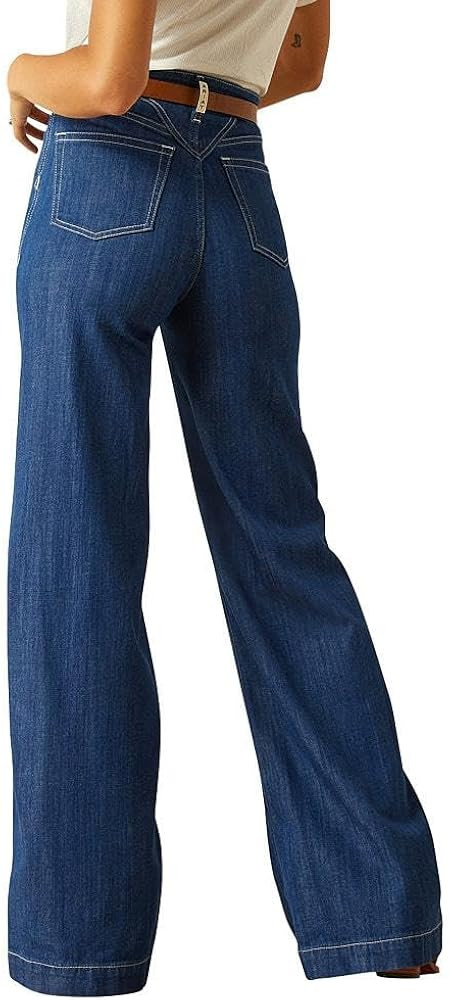 ARIAT Women's Ultra High Rise Westie Yoke Wide Leg Jeans | Amazon (US)