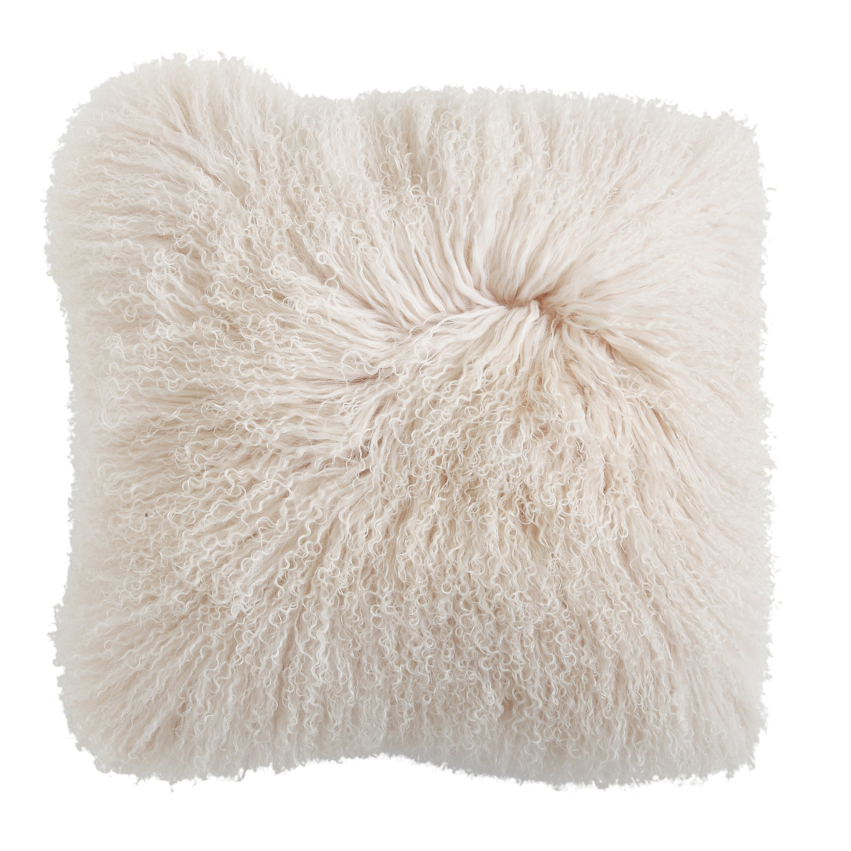 Cream Mongolian Lamb Fur Pillow | Bed Bath & Beyond