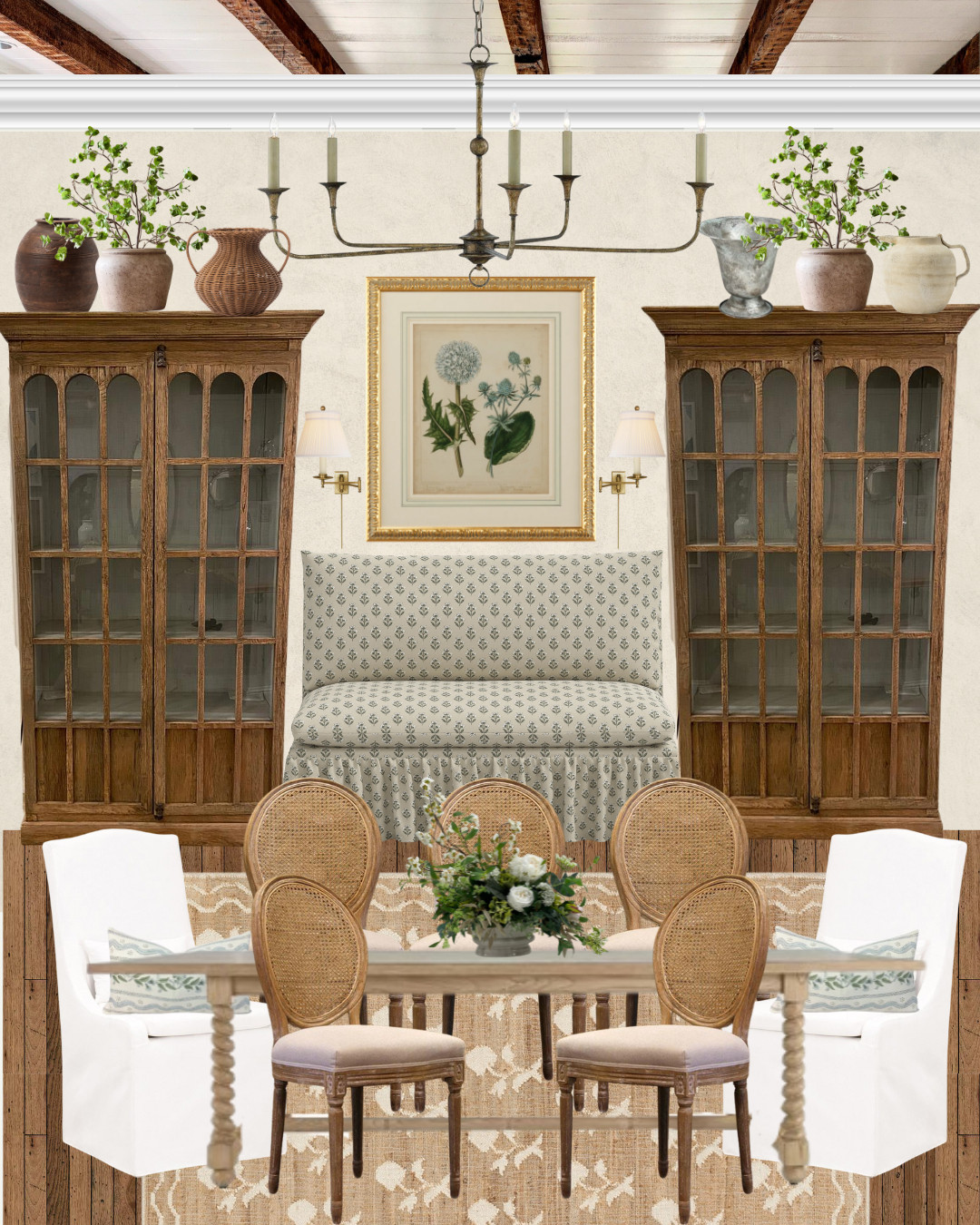 This dining space is a blend of timeless elegance and cozy textures—from the carved oak cabinets to the cane-back chairs and gathered bench slipcover. I love how the vintage botanical print and antique-inspired pottery soften the room with a romantic, lived-in feel. Tap to shop every detail that makes this space feel like the French countryside—without leaving home!

#FrenchCountryDecor #DiningRoomDesign #CottageCoreStyle #Grandmillennial #VintageInspired #NeutralDecor #CaneBackChairs #RusticElegance #BotanicalPrint #AntiqueCabinet #WovenRug #FarmhouseChic #CollectedLook #FrenchCountryStyle #CottageCoreAesthetic #GrandmillennialHome #NeutralDiningRoom #HomeInspo #DiningRoomGoals #VintageDecor #RusticRefined #InteriorInspo #AntiqueFinds #ClassicHomeStyle #TimelessInteriors 

 

 

#LTKHome #LTKSaleAlert