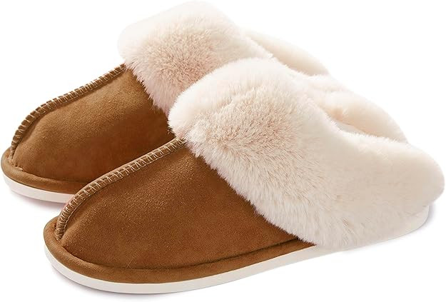Donpapa Womens Slipper with Memory Foam Fluffy Soft Warm Slip On House Slippers Anti-Skid Cozy Pl... | Amazon (US)