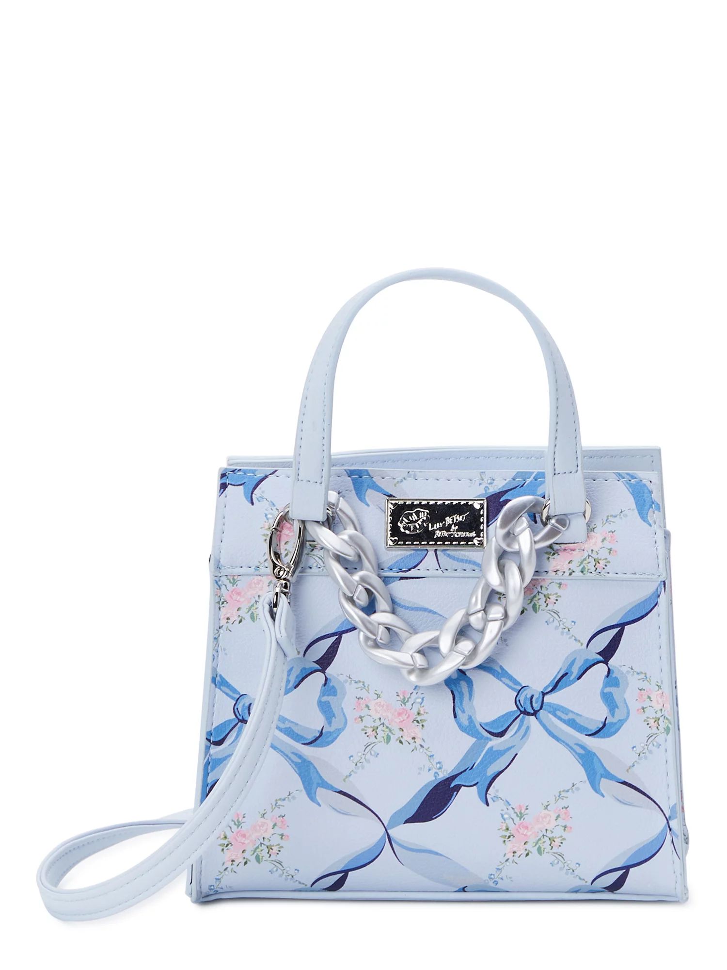 Luv Betsey by Betsey Johnson Women's Jenni Print Crossbody Handbag with Chain, Blue | Walmart (US)