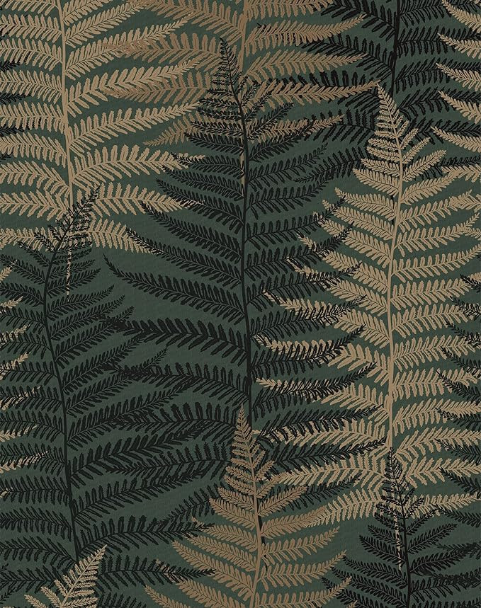 Botanical Fern Wallpaper Peel and Stick Leaf Wallpaper Green Grunge Ferns Removable Wallpaper Bot... | Amazon (US)