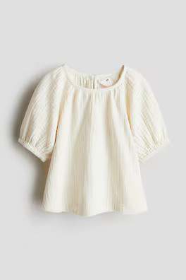 Puff-Sleeve Seersucker Blouse | H&M (US + CA)