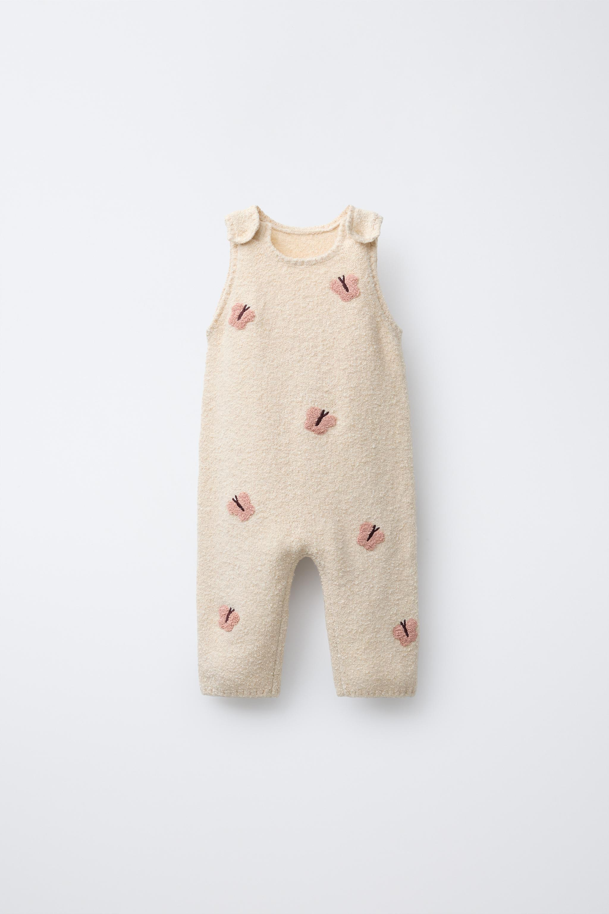 EMBROIDERED BUTTERFLY KNIT OVERALLS | Zara US