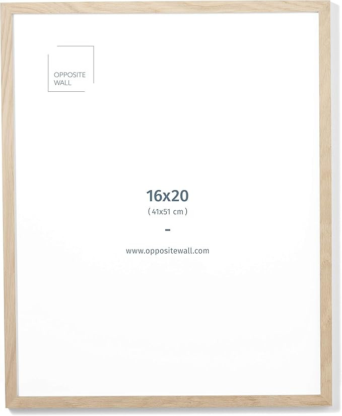 (16x20 in | 41x51 cm) Natural Solid Oak Wood Picture Frame Poster Frame Wall Photo Frame | Amazon (US)