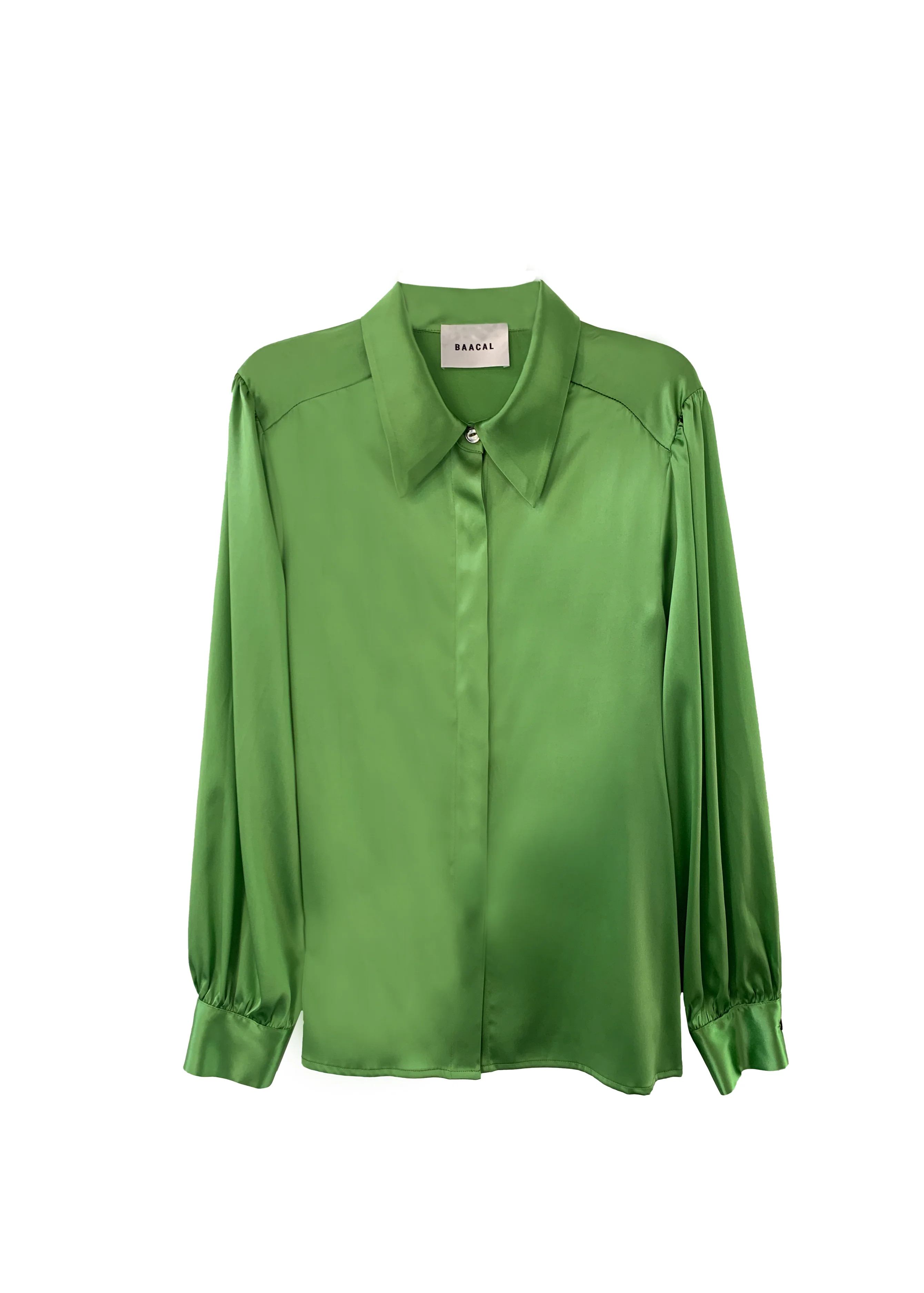 Sigourney Blouse - Grass Green Silk | BAACAL Limited, LLC