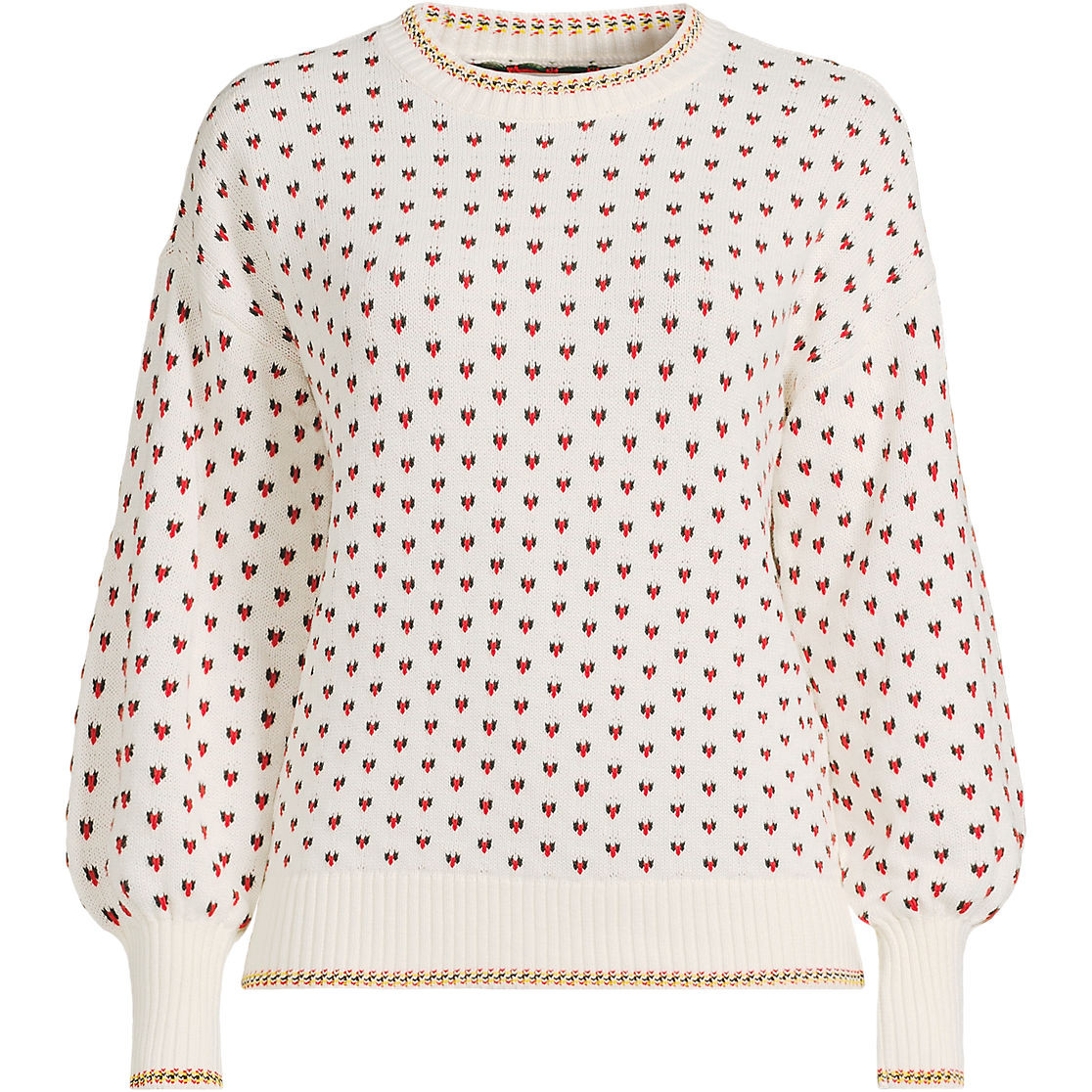 Women's Drifter All Over Jacquard Jersey Crew Neck Sweater | Lands' End (US)