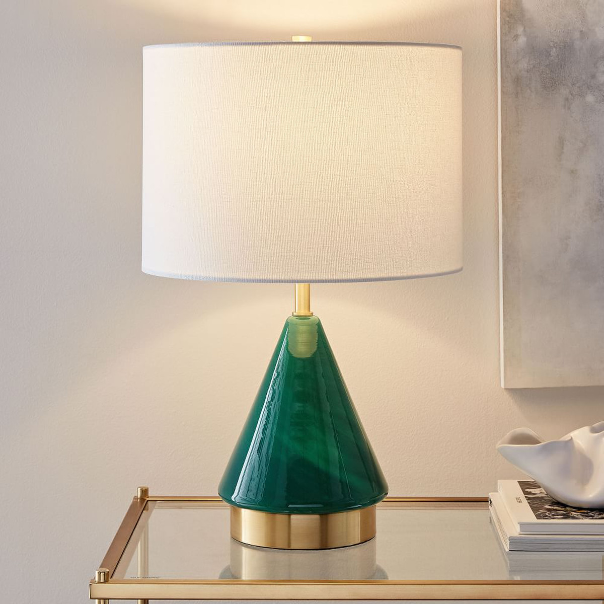Metalised Glass USB Table Lamp (50 cm) | West Elm (UK)