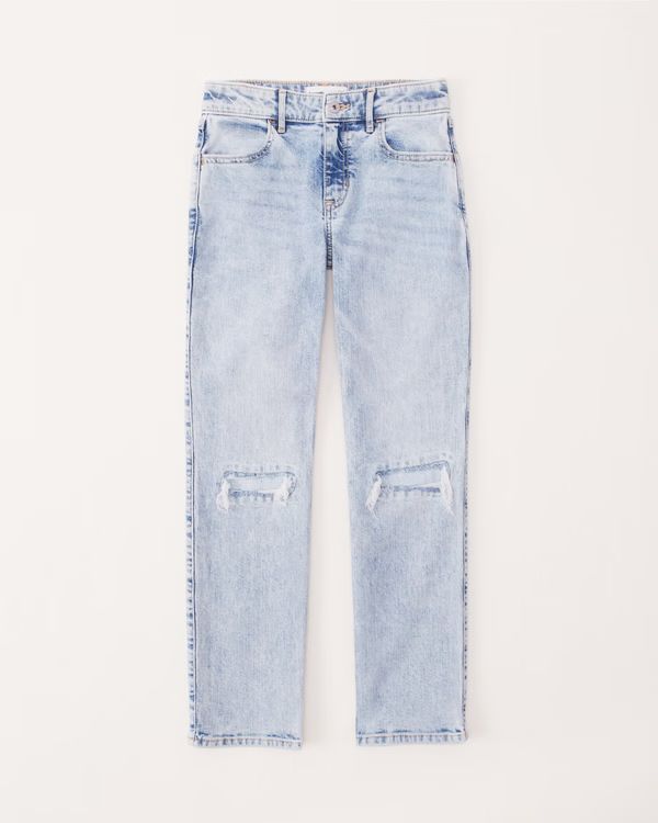 girls high rise 90s straight jeans | girls | Abercrombie.com | Abercrombie & Fitch (US)