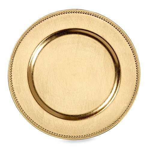 Beaded Charger Plate, Set of 6 (Gold) | Amazon (US)