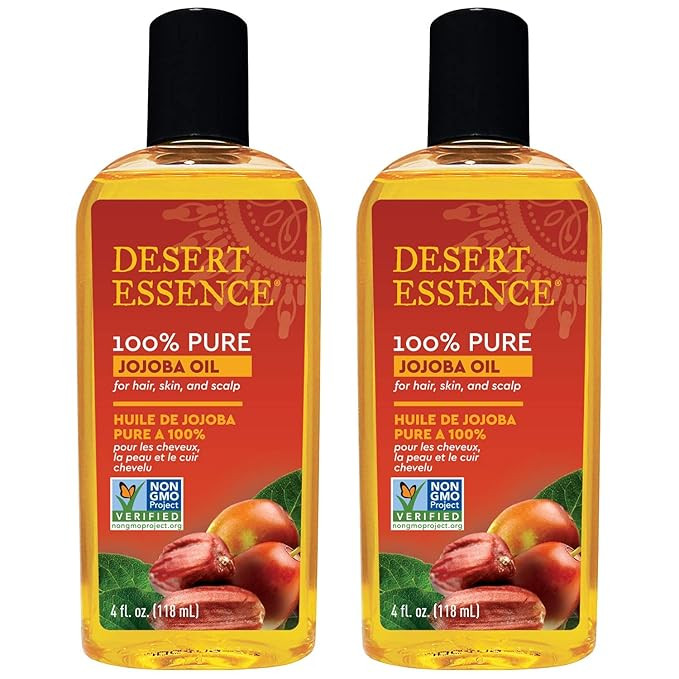 Desert Essence 100% Pure Jojoba Oil - 4 Fl Oz - Pack of 2 - Haircare & Skincare Essential Oil - A... | Amazon (US)