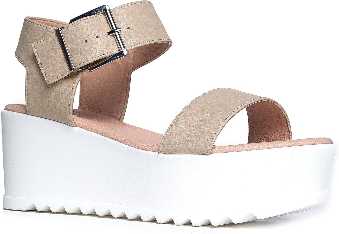 J. Adams Surf Platform Sandals for Women - Ankle Strap Open Toe Wedge Heels | Amazon (US)