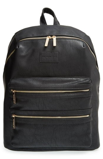 Infant Girl's The Honest Company 'City' Faux Leather Diaper Backpack - Black | Nordstrom