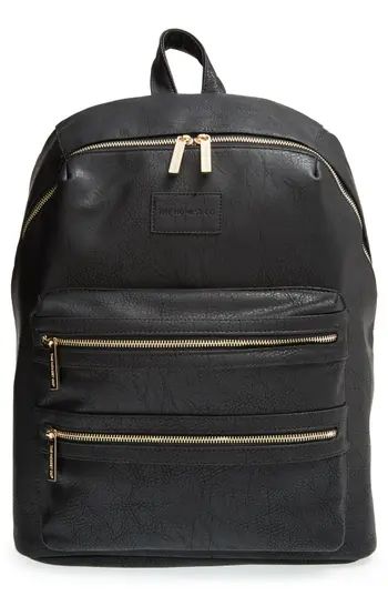 Infant Girl's The Honest Company 'City' Faux Leather Diaper Backpack - Black | Nordstrom