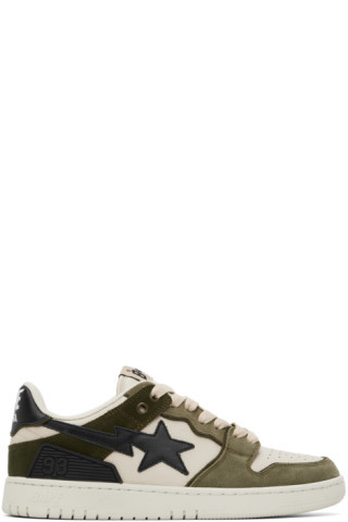 BAPE - Khaki SK8 Sta #4 Sneakers | SSENSE
