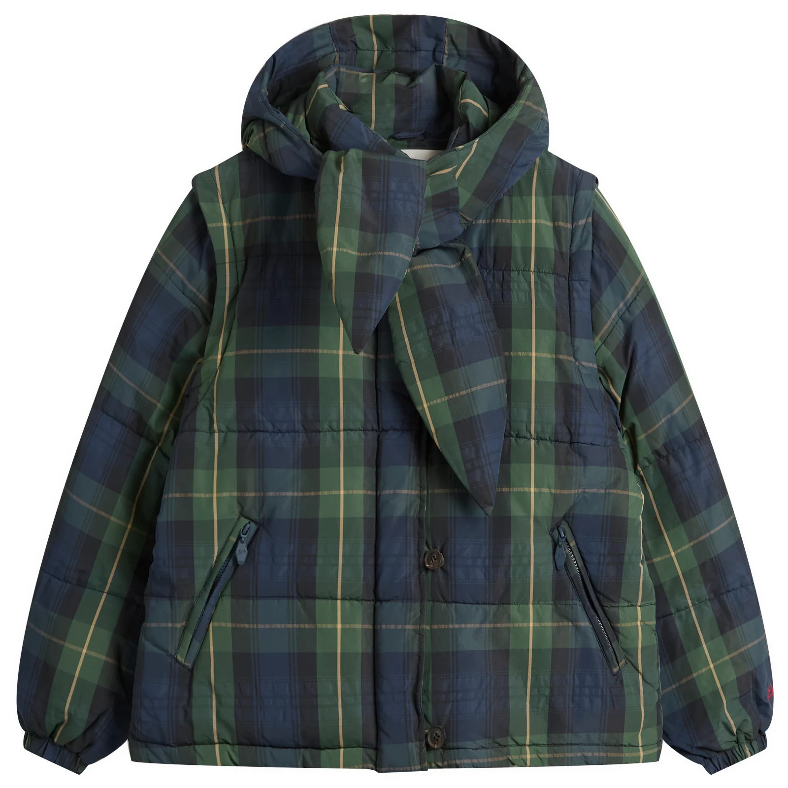 Damson Madder Pearl Check Puffer Jacket | END. Clothing