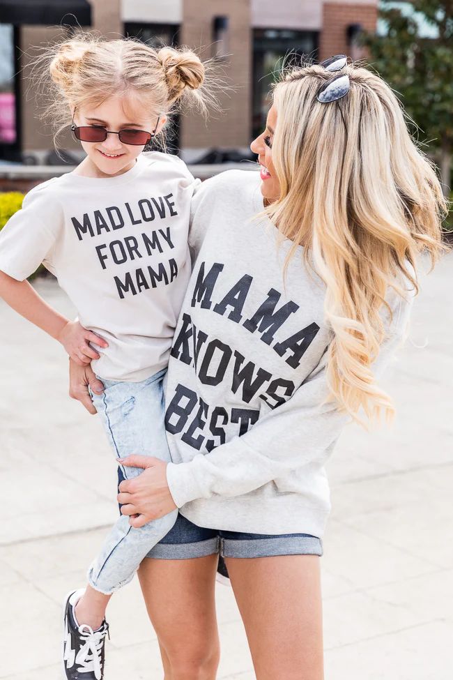 Kids Mad Love For My Mama Tan Graphic Tee | Pink Lily