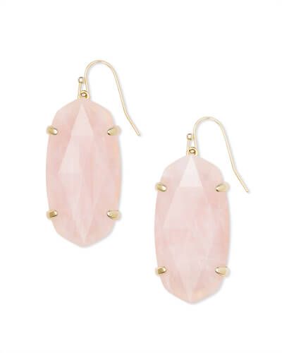 Esme Gold Drop Earrings In Rose Quartz | Kendra Scott