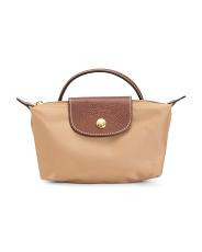 Canvas Le Pliage Original Mini Pouch With Leather Top Handle | New Arrivals | TJ Maxx