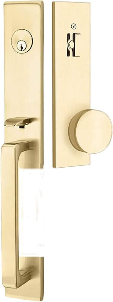 Emtek Products Contemporary Tubular Entry Set 4818 Davos Style Single Cylinder with Round KNOB in Sa | Amazon (US)