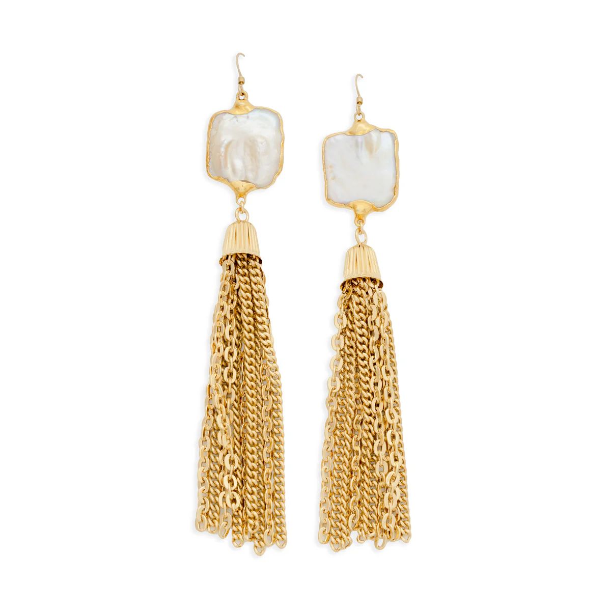 Eva Statement Pearl Tassel Earrings | Erin Fader Jewelry Design