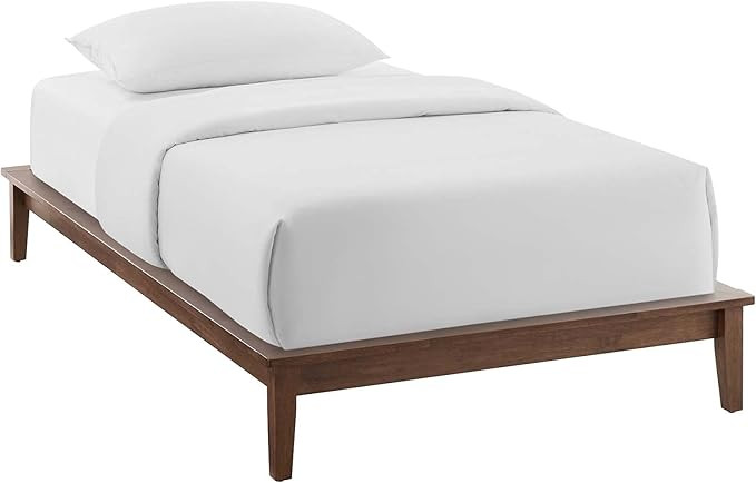 Modway Lodge Wood Platform Twin Bed Frame in Walnut | Amazon (US)