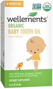 Wellements Organic Baby Tooth Oil for Teething, Free from Dyes, Parabens, Preservatives, 0.5 Fl o... | Amazon (US)