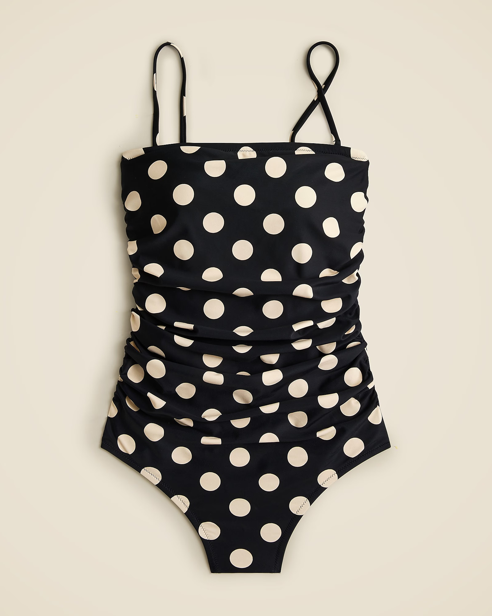 Gemma ruched bandeau one-piece in dot print | J. Crew US