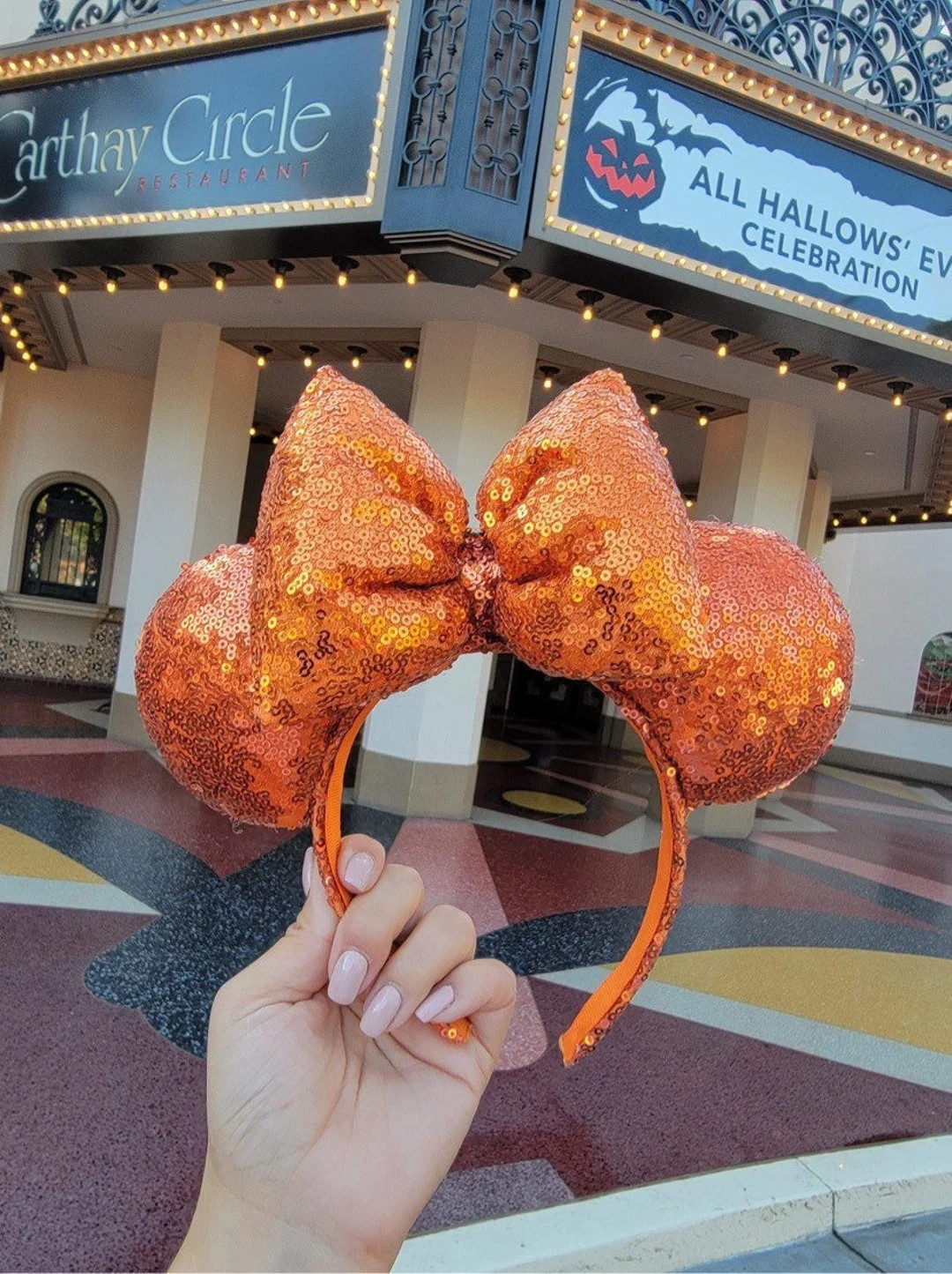 Orange Sequin Ears - Etsy | Etsy (US)