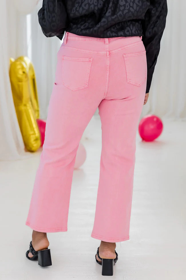 Allie Pink Straight Leg Jeans | Pink Lily