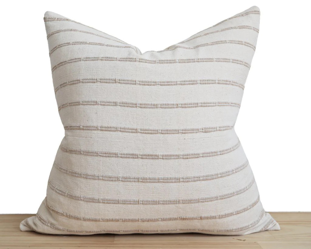 Luxurious Handwoven Cream Cotton Pillow Cover | Coterie, Brooklyn